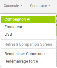 MIT App Inventor - Connecte > Compagnon AI